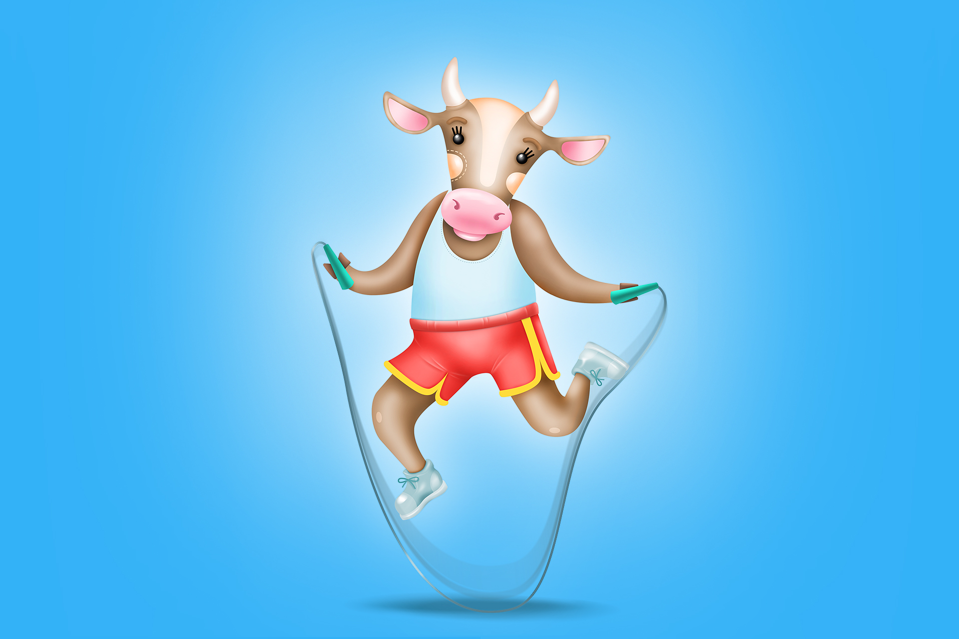 Illustration of a cow for milk packaging