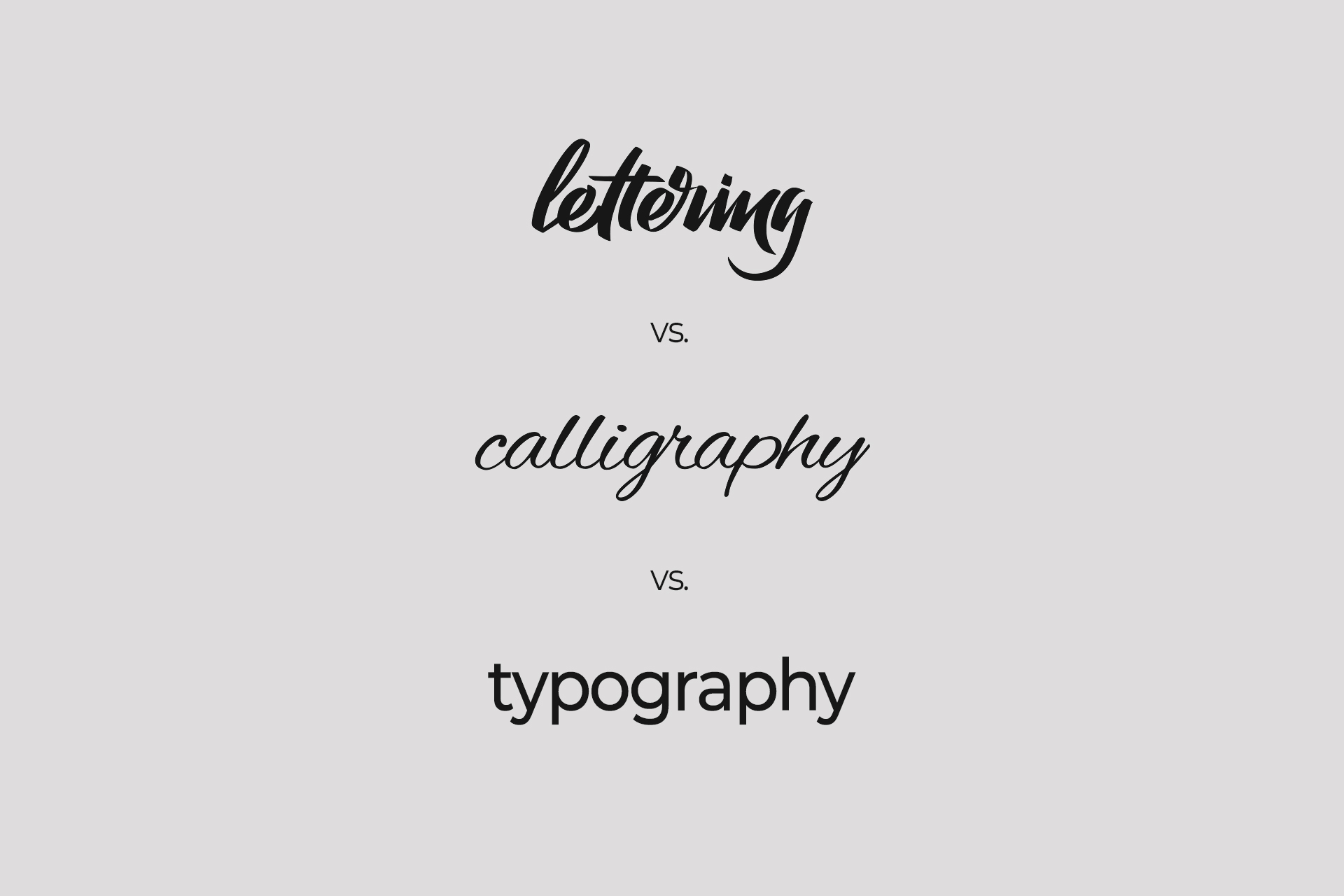 Lettering, calligraphy and typography