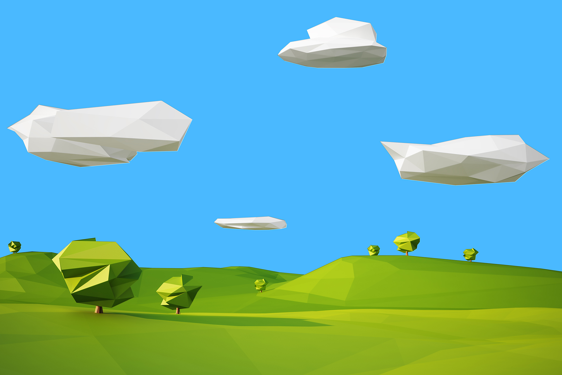 Polygonal style of low poly in design